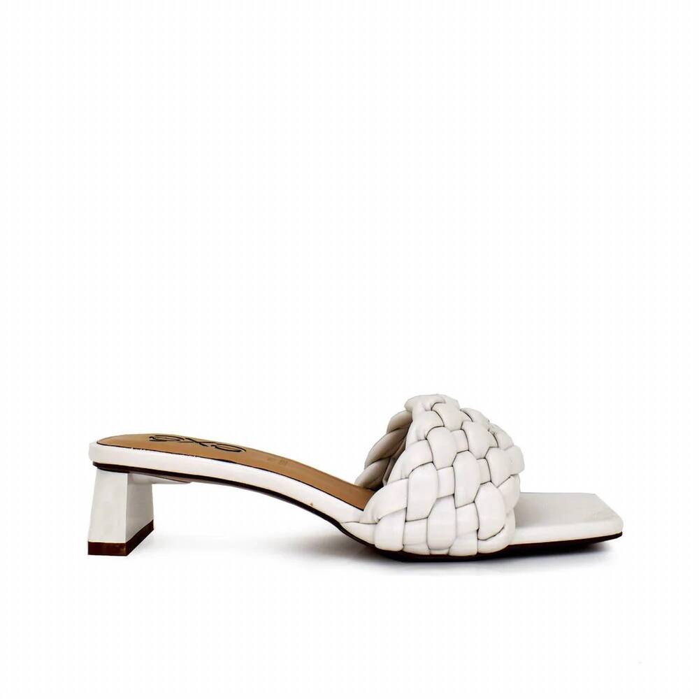 NEW EXE women's angela shovel heel sandals in white